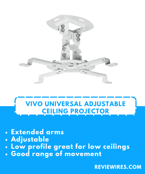 1. Vivo universal adjustable white ceiling projector mount