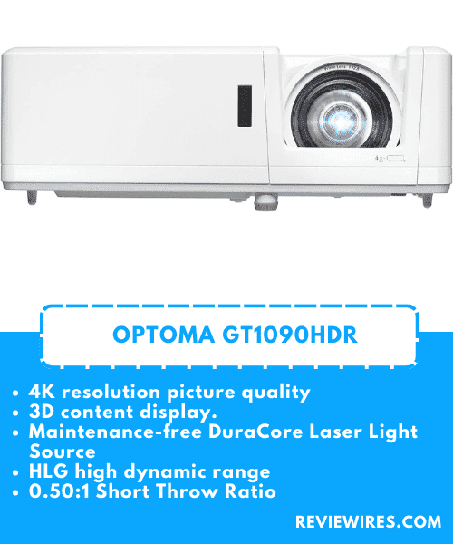 2. Optoma GT1090HDR Short Throw Laser Home Theater Projector
