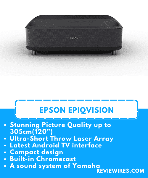 4. Epson EpiqVision Ultra LS300 3-chip 3LCD Smart Laser Projector