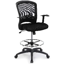 1. Ergonomic Mid Back Mesh Adjustable Drafting Chair