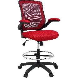 7. Midway MO-EEI-1423 Red Reception Desk Drafting Chair